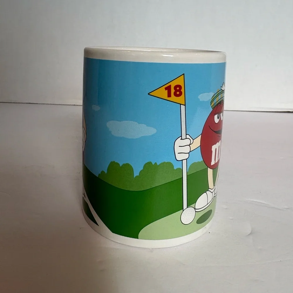 Vintage M&M’s blue football M&M & red golf M&M 12 oz. Coffee mug